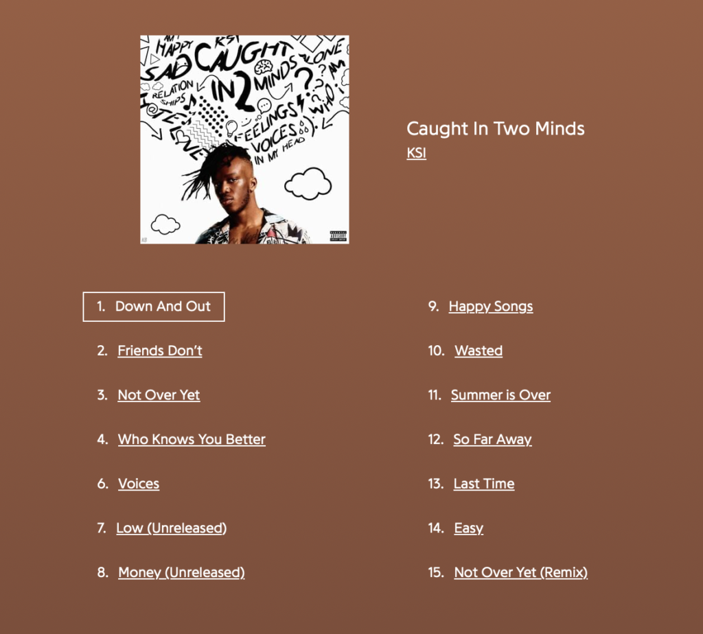 Genius KSI Album Leak listen